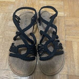 Elegant Black Braided Sandals